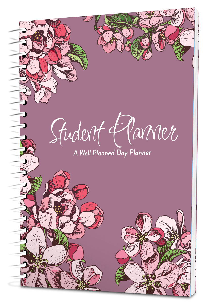 Custom Student Digest Planner - Apple Blossom Color Background - Spiral