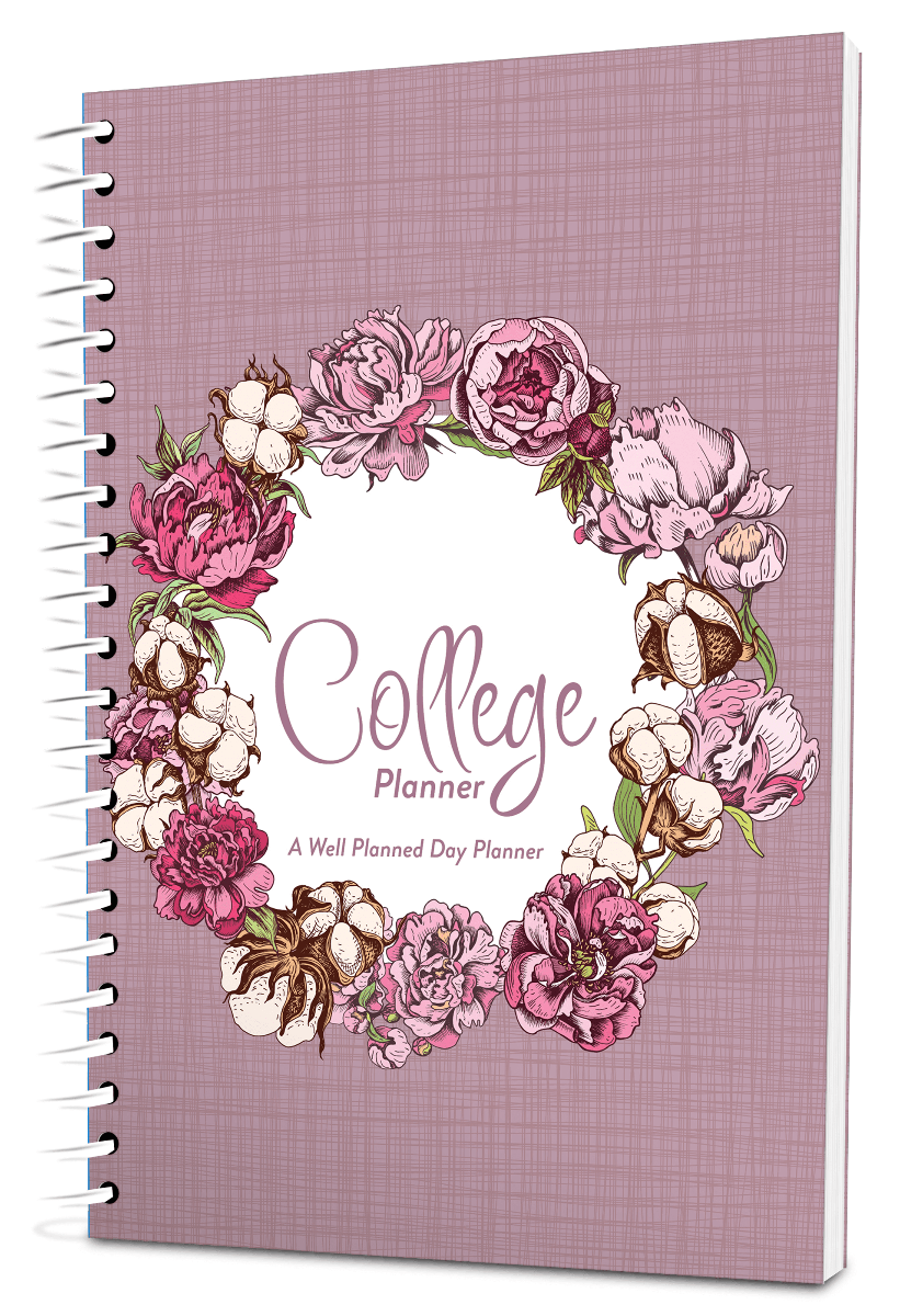 Custom College Digest Planner -  Apple Blossom Color Background - Expanded Coil