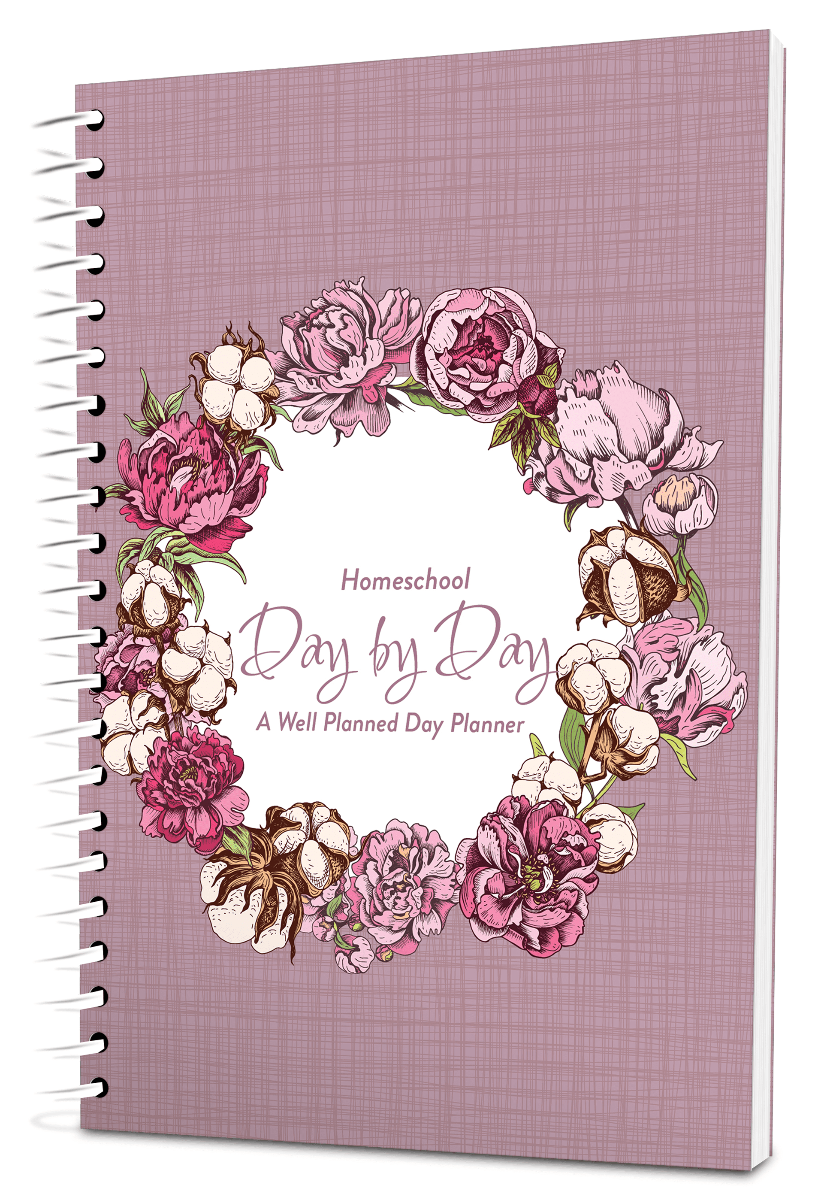 Custom Homeschool Digest Planner -  Apple Blossom Color Background - Expanded Coil