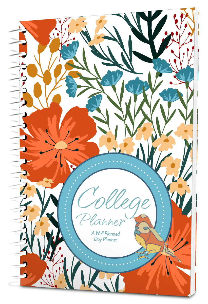 Custom College Digest Planner - Applique  Color Background - Expanded Coil