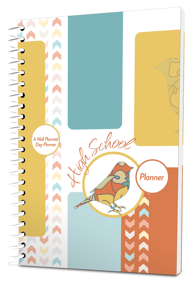 Custom High School Digest Planner - Applique White Background - Spiral