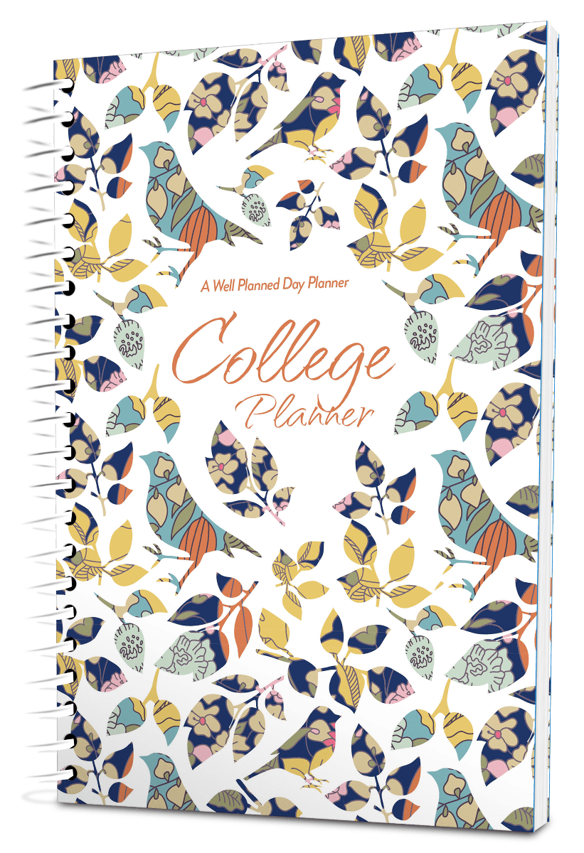 Custom College Digest Planner -  Applique White Background - Spiral