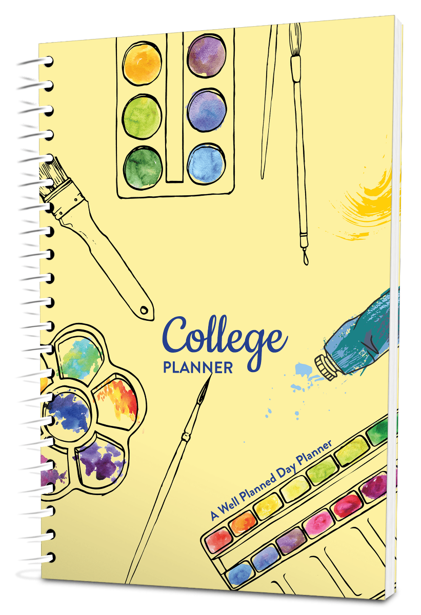 Custom College Digest Planner -  Arts & Crafts Color Background - Spiral