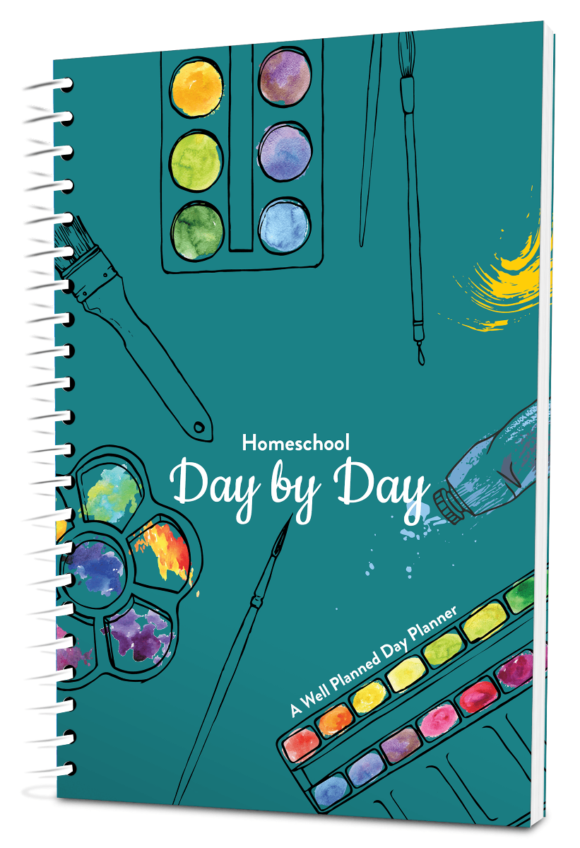 Custom Homeschool Digest Planner -  Arts and Crafts Color Background - Expanded Coil