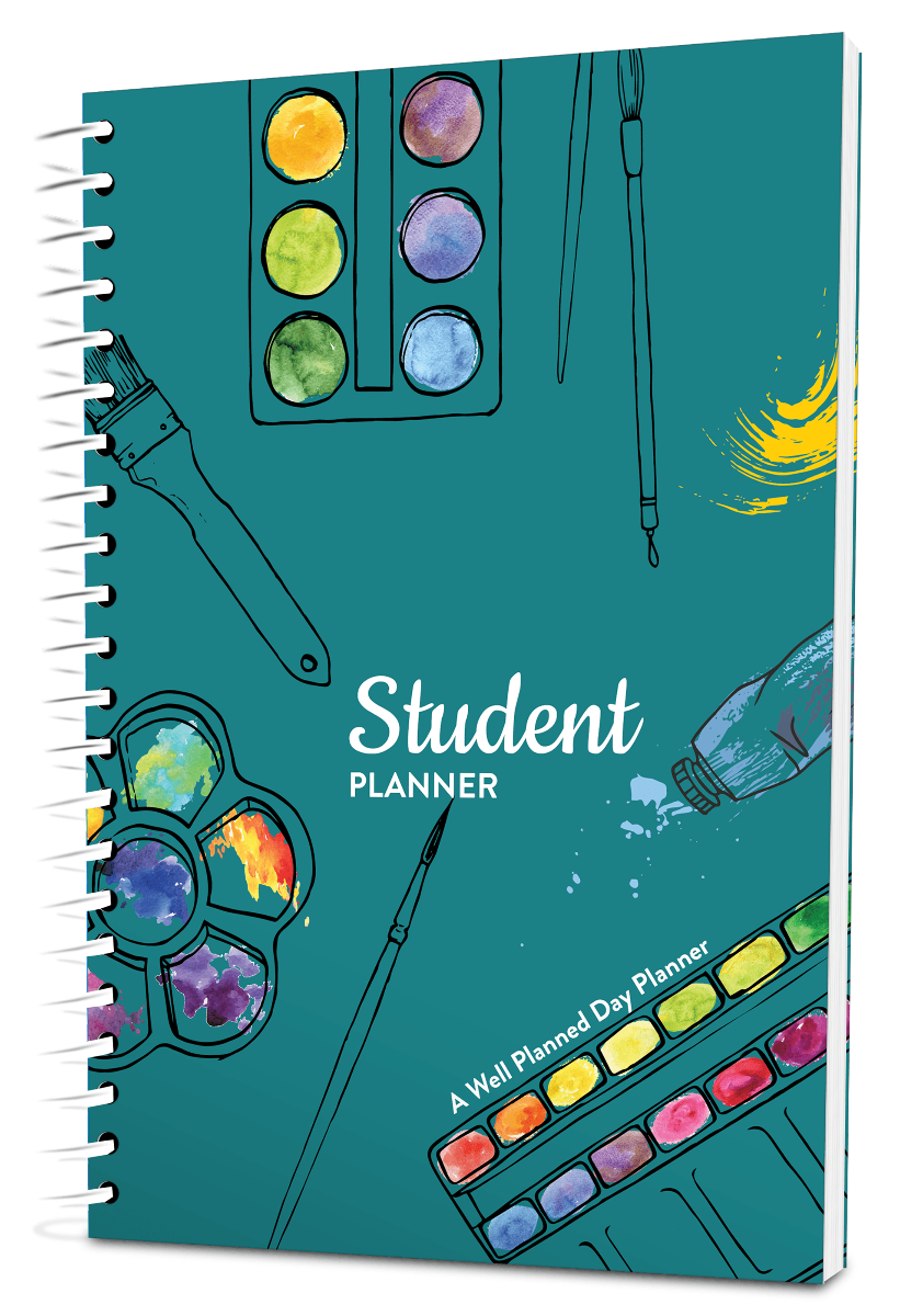 Custom Student Digest Planner - Arts & Crafts White Background - Spiral