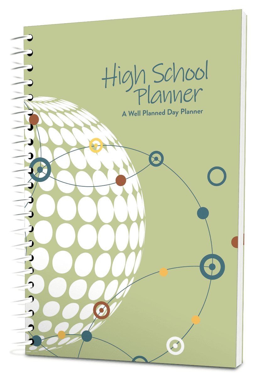 Custom High School Digest Planner - Circle White Background - Spiral