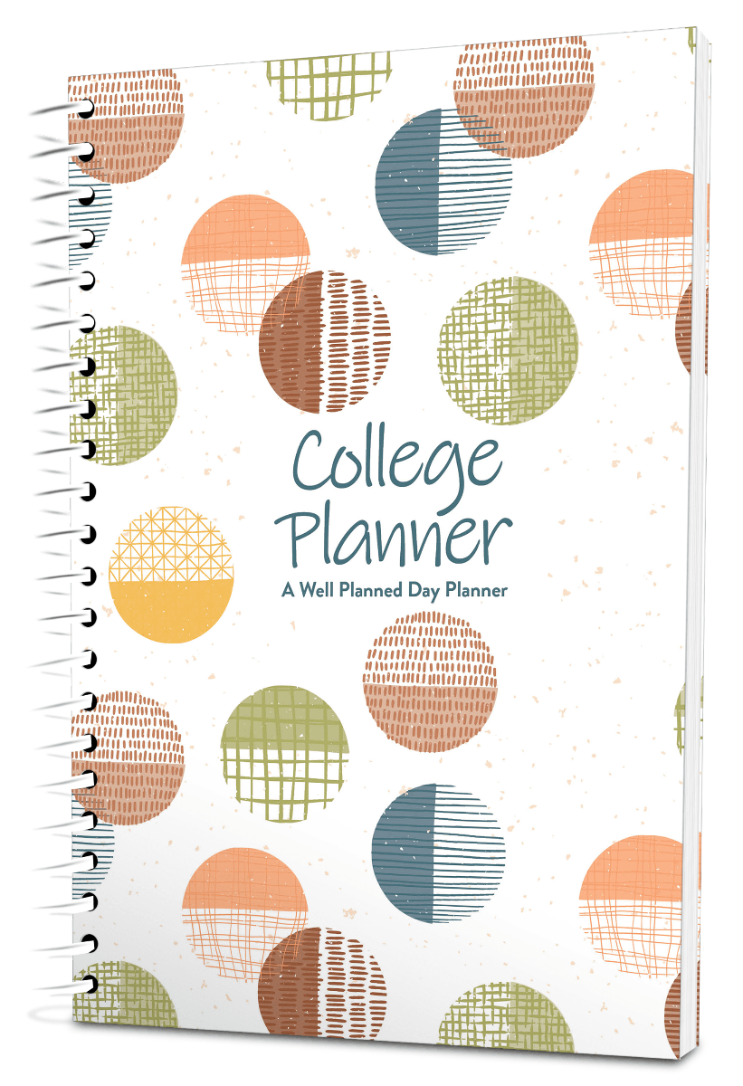 Custom College Digest Planner -  Circles White Background - Spiral