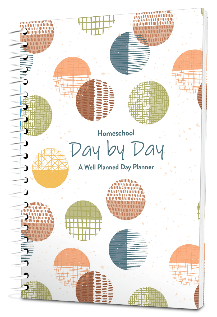 Custom Homeschool Digest Planner -  Circles White Background - Expanded Coil