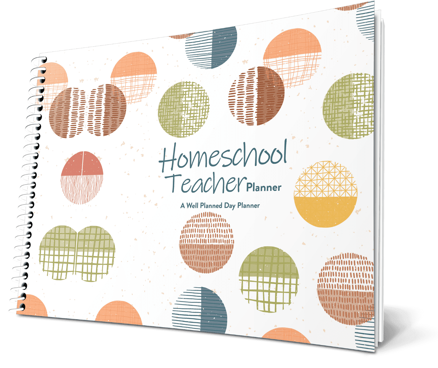 Custom Homeschool Landscape Planner - Circles White Background - Unbound