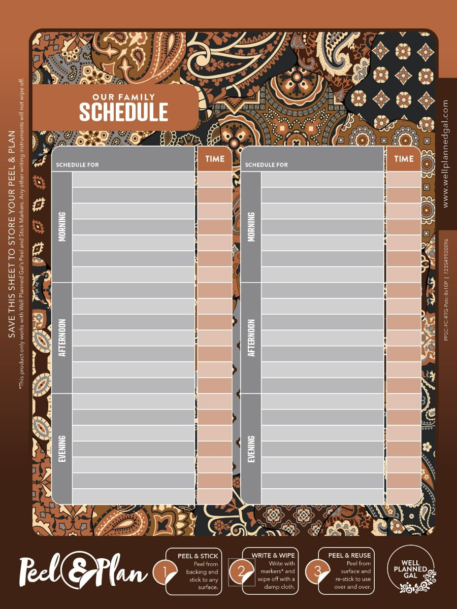 Ready to Go Schedule, Family (Space for 2), Patchwork, 8x10P