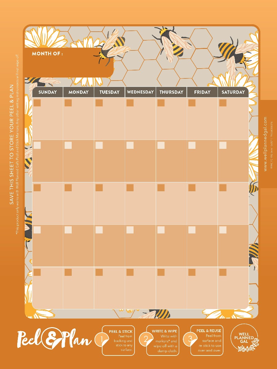 Ready to Go Wall Calendar, Family, Bees,16x20P