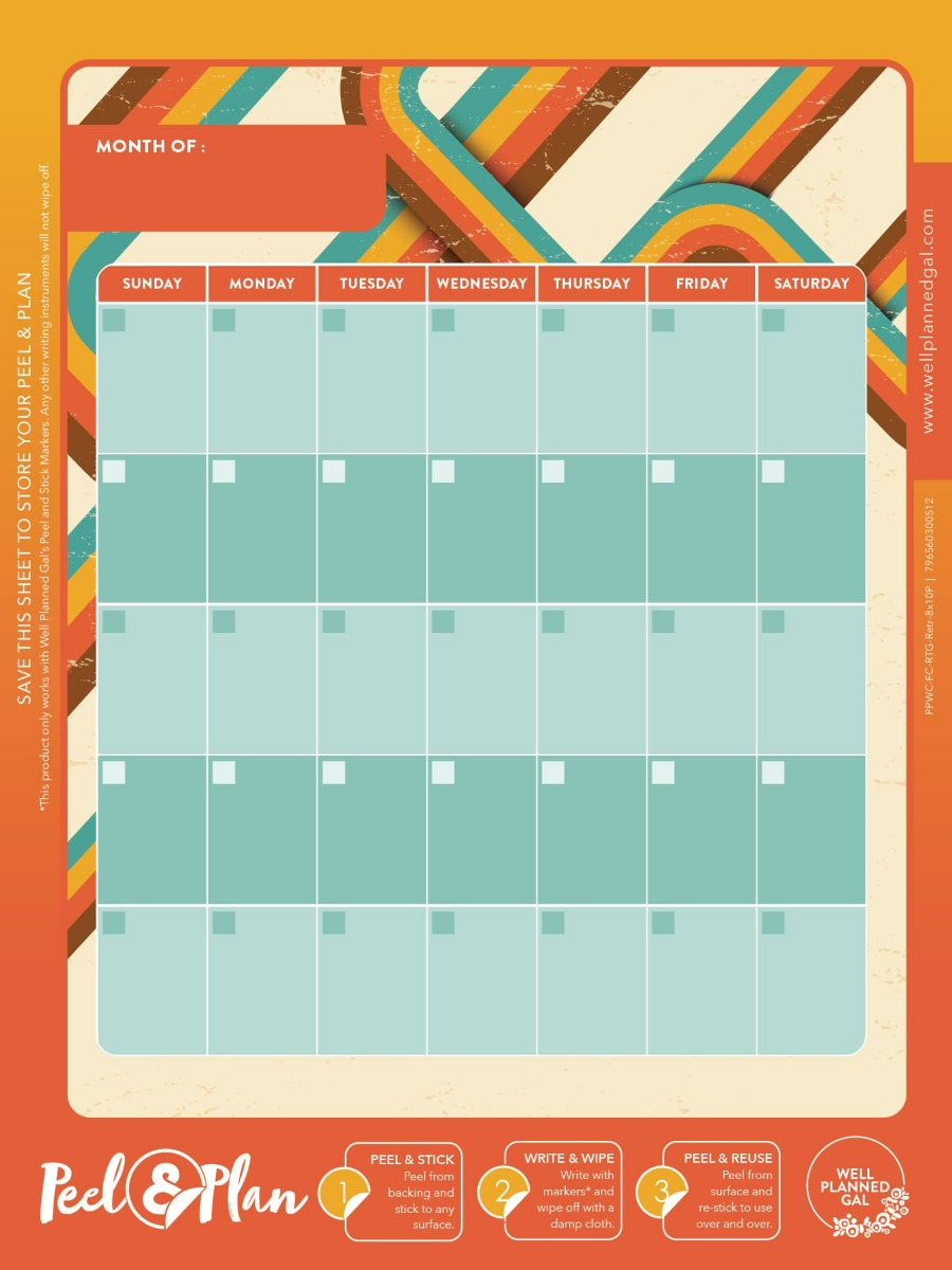 Ready to Go Wall Calendar, Family, Retro, 8x10P