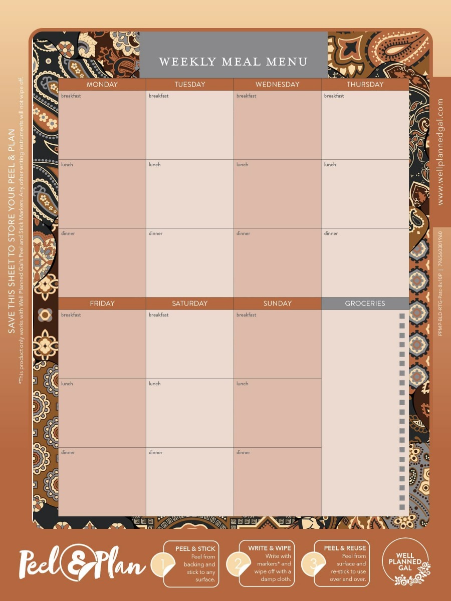 Breakfast, Lunch, Dinner Meal Plan, Patchwork, 8x10P