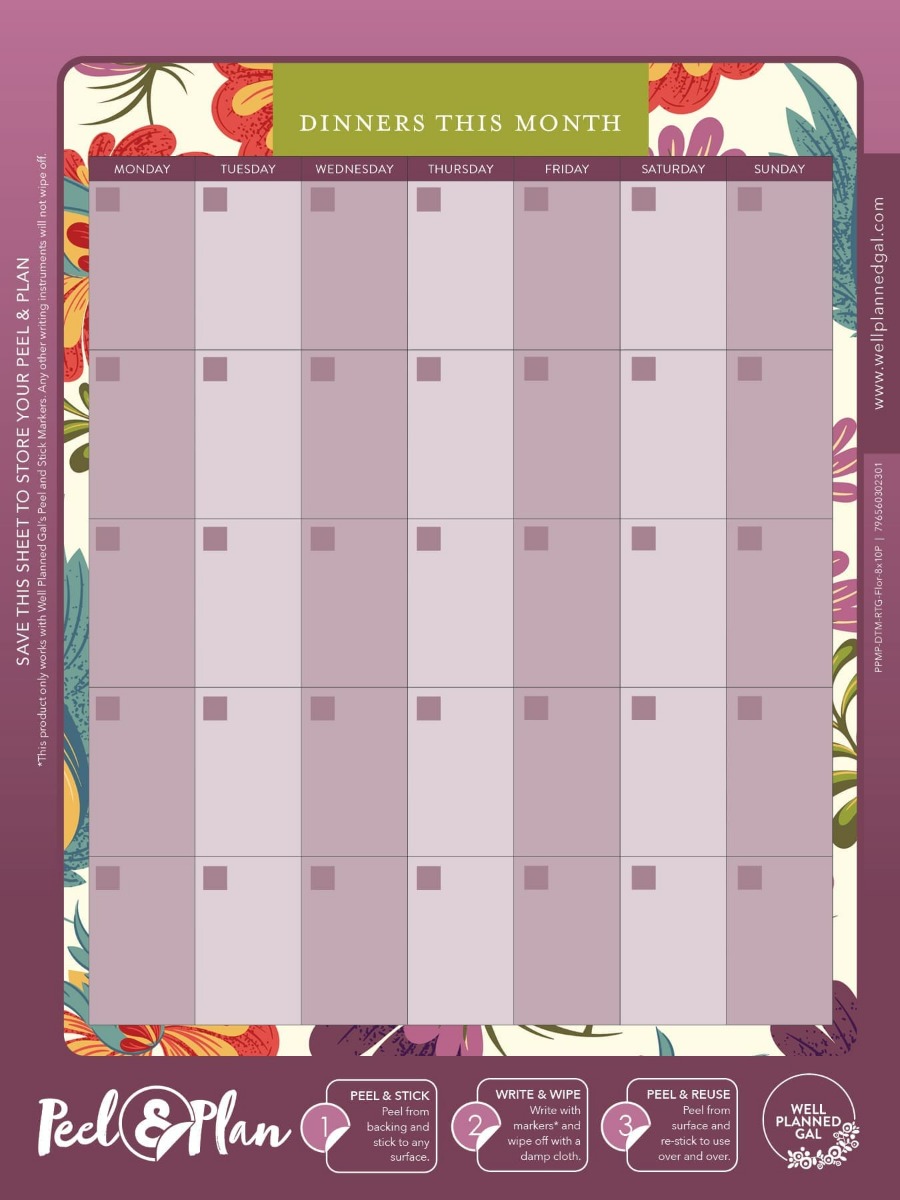 Dinners This Month, Floral, 8x10P