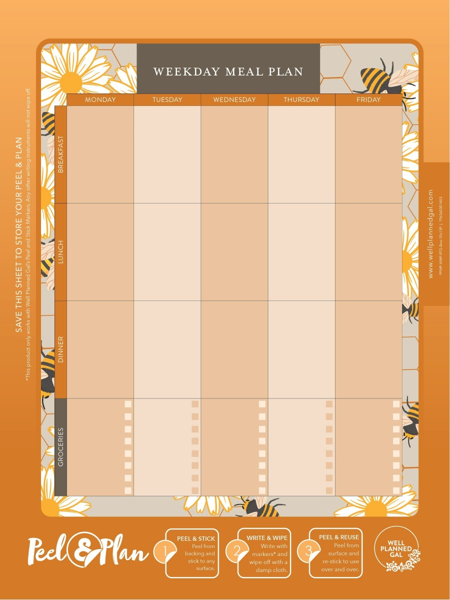 Weekday Meal Plan, Bees, 10x13P