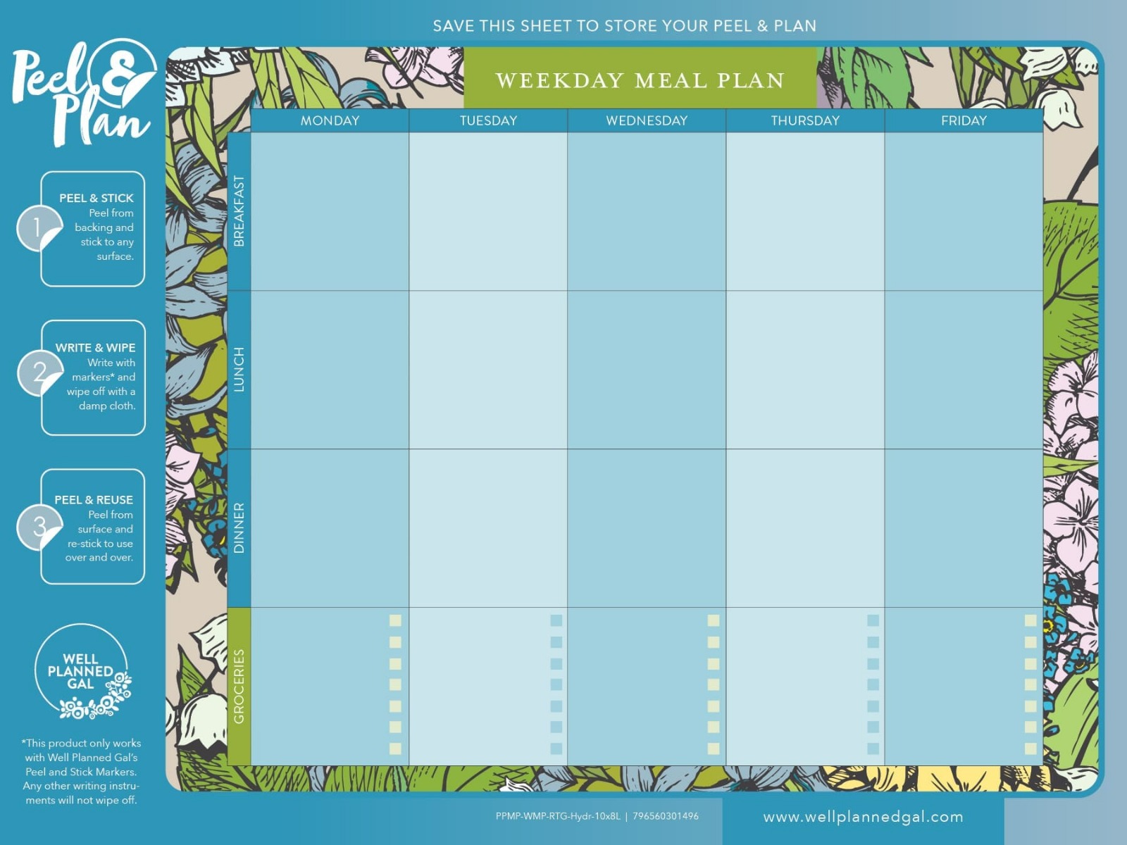 Weekday Meal Plan, Hydrangea, 10x8L