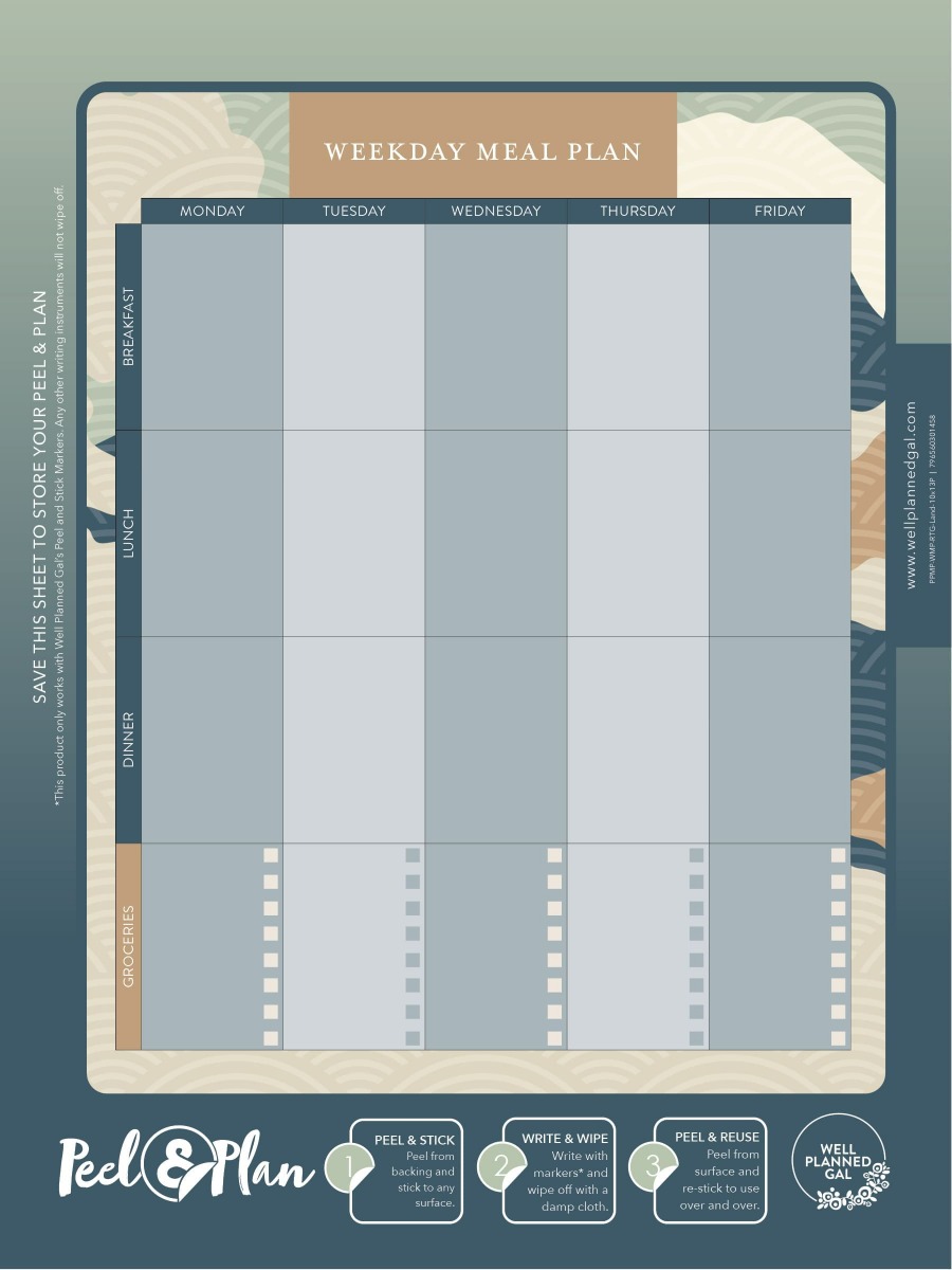 Weekday Meal Plan, Landscape, 10x13P