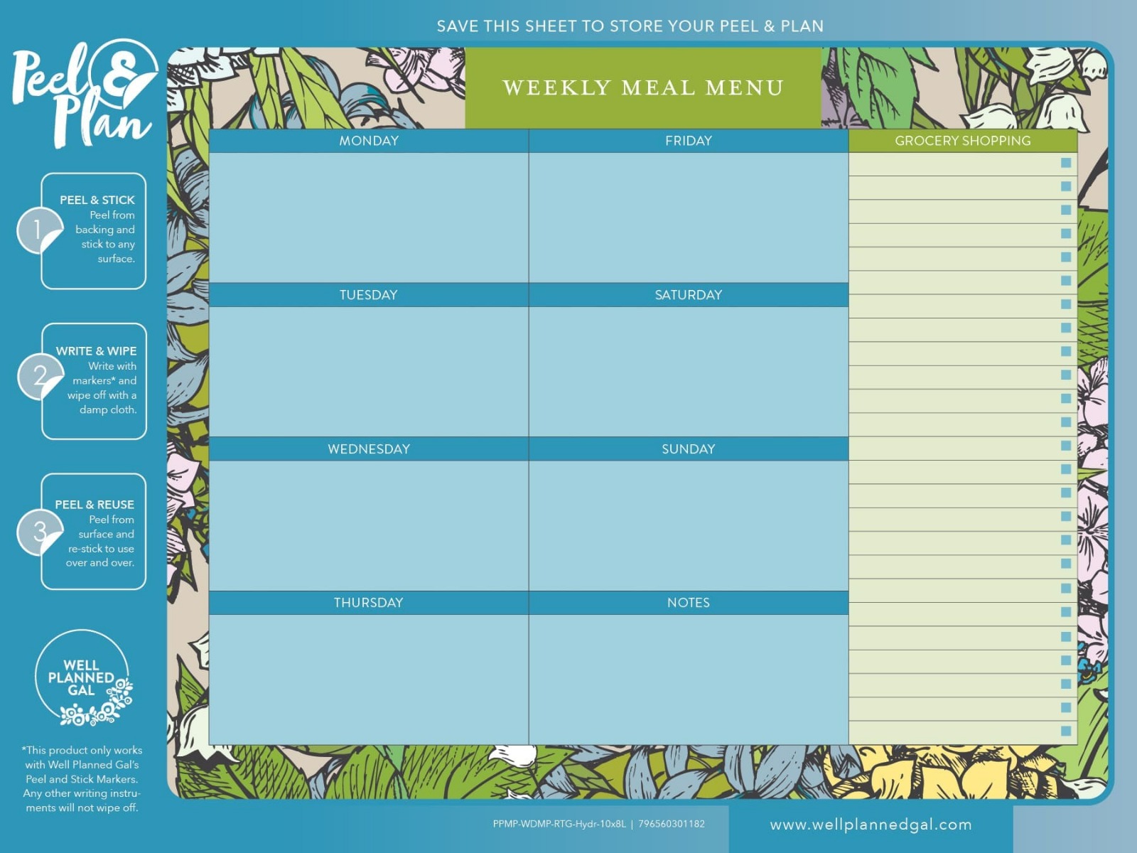 Weekly Meal Plan, Hydrangea, 10x8L