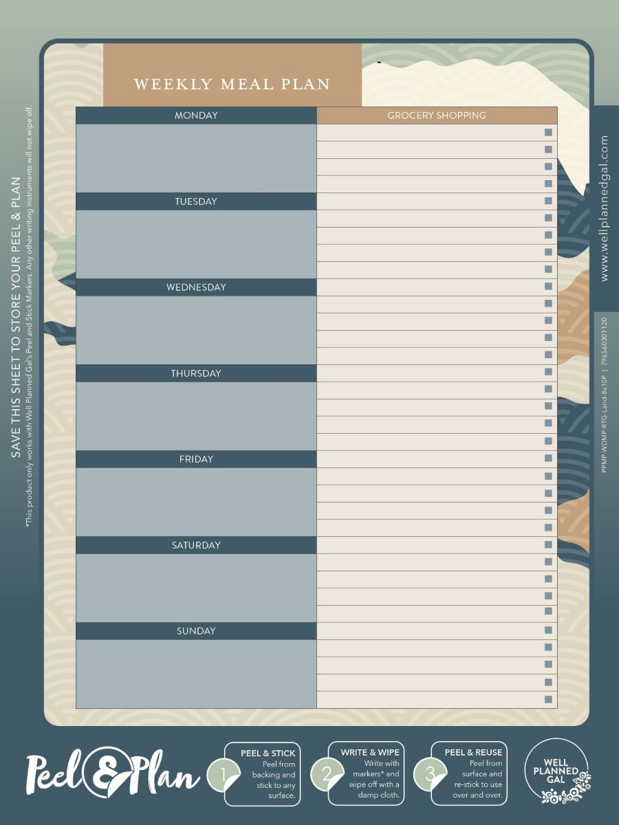 Weekly Meal Plan, Landscape, 8x10P