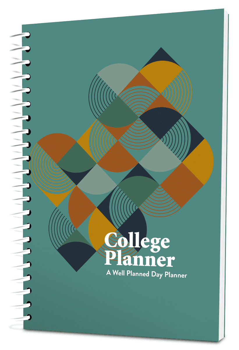 Custom College Digest Planner -  Mid-Century Color Background - Spiral