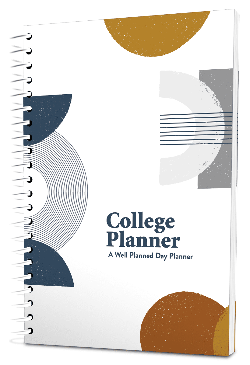 Custom College Digest Planner -  Mid-Century White Background - Spiral