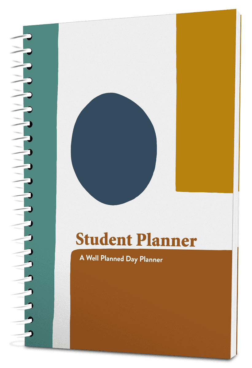 Custom Student Digest Planner - Mid Century White Background - Spiral