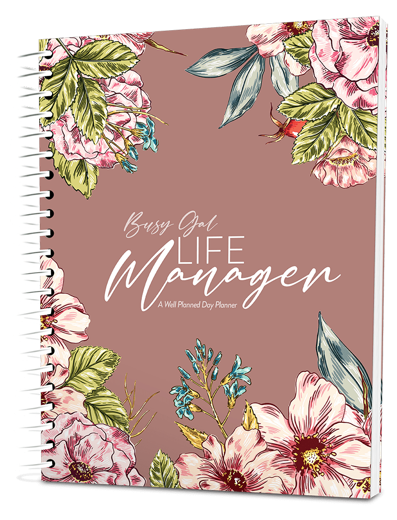 Custom Busy Gal Portrait Planner - Wild Rose Color Background - Expanded Coil