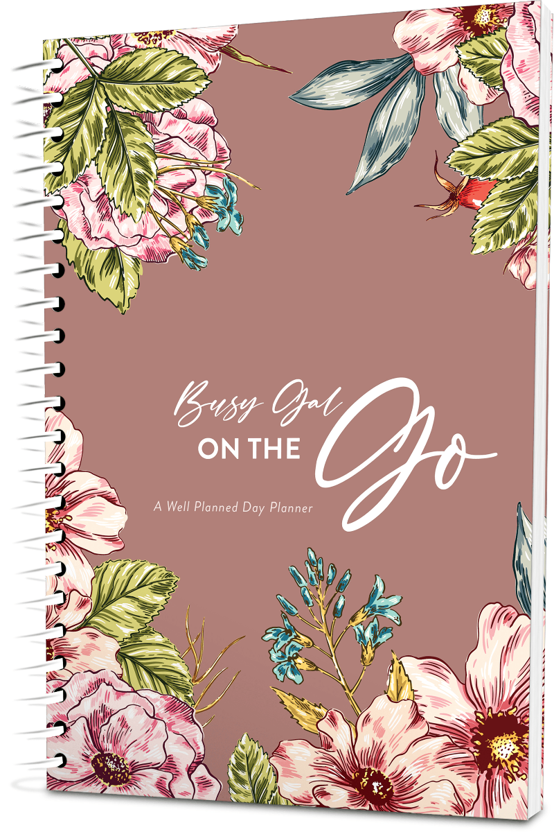 Custom Busy Gal Digest Planner - Wild Rose Color Background - Expanded Coil