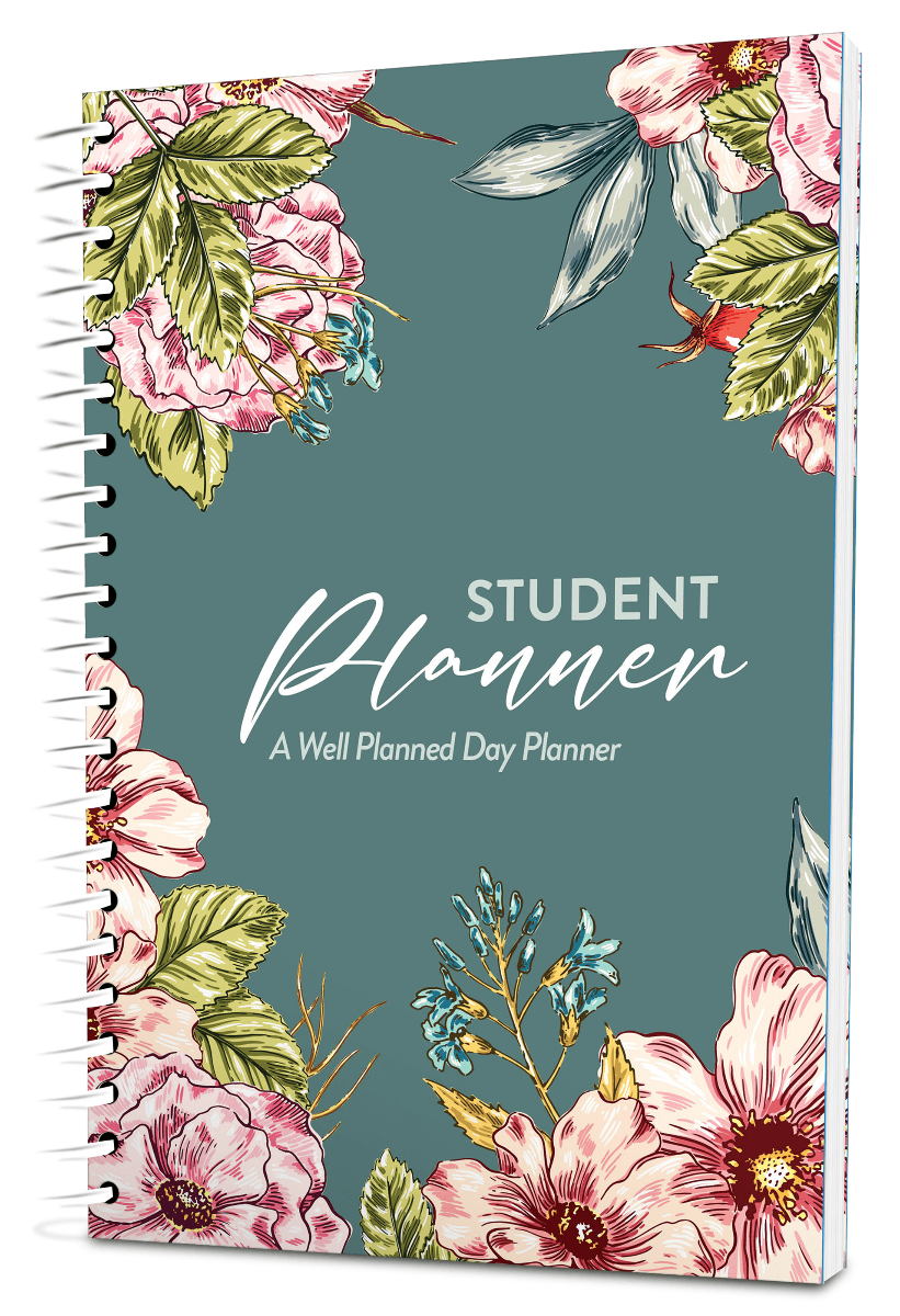 Custom Student Digest Planner - Wild Rose Color Background - Spiral