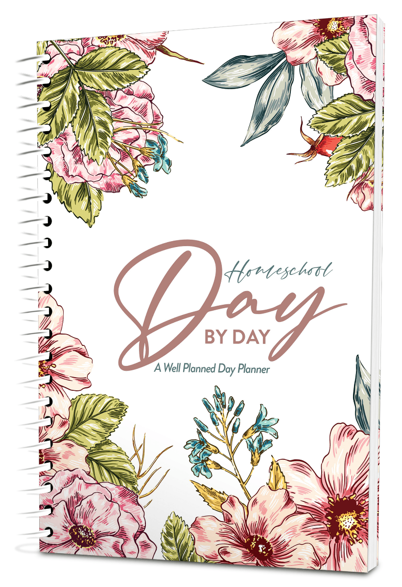 Custom Homeschool Digest Planner - Wild Rose White Background - Expanded Coil