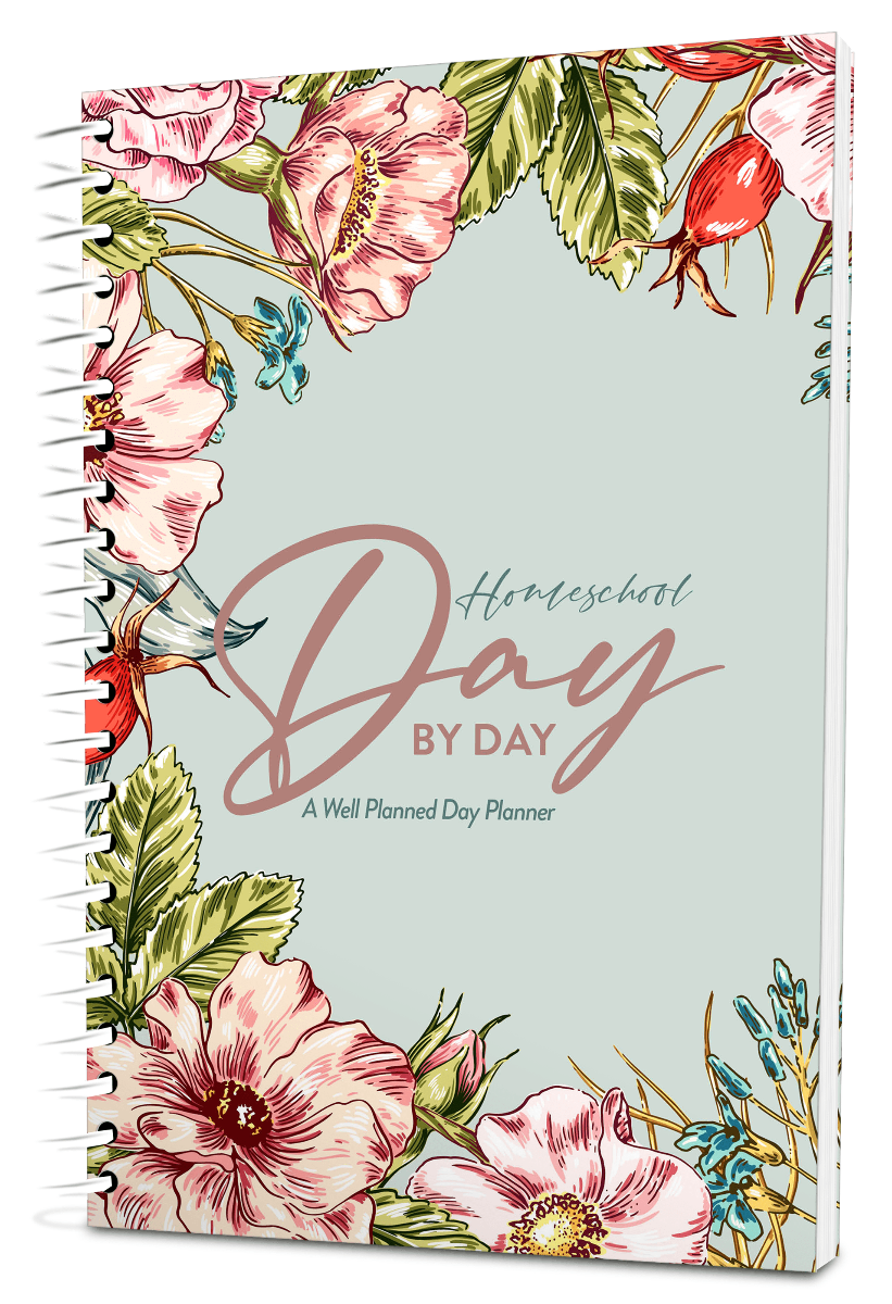Custom Homeschool Digest Planner - Wild Rose Color Background - Expanded Coil