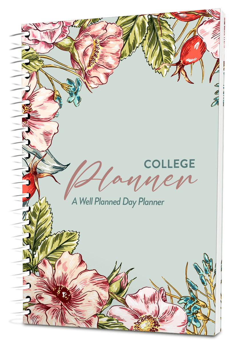 Custom College Digest Planner -  Wild Rose Color Background - Spiral